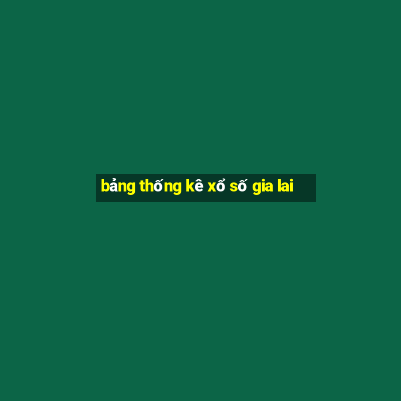 bảng thống kê xổ số gia lai