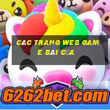 Các trang web game bài của