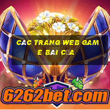 Các trang web game bài của