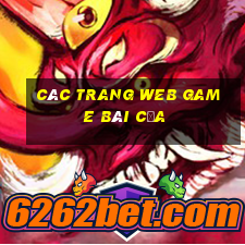 Các trang web game bài của