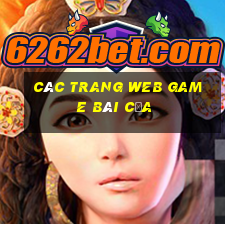 Các trang web game bài của