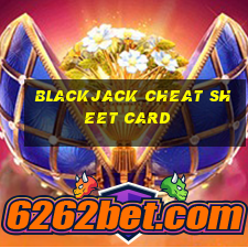 blackjack cheat sheet card