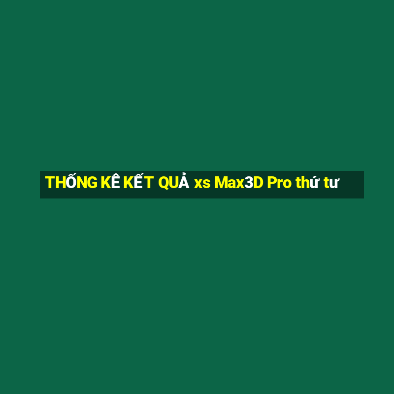 THỐNG KÊ KẾT QUẢ xs Max3D Pro thứ tư