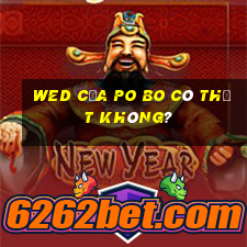 wed của Po Bo có thật không?