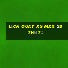 Lịch quay XS Max 3D thứ tư