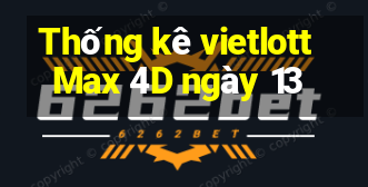 Thống kê vietlott Max 4D ngày 13