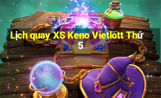 Lịch quay XS Keno Vietlott Thứ 5