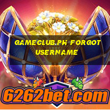 gameclub.ph forgot username