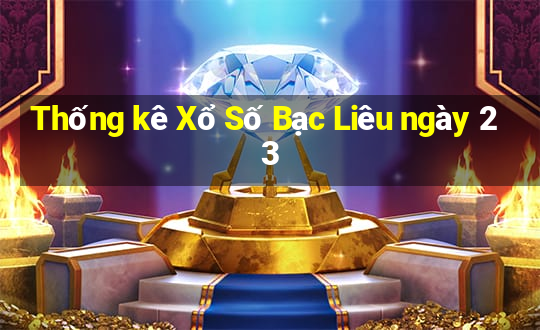 Thống kê Xổ Số Bạc Liêu ngày 23