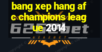 bang xep hang afc champions league 2014