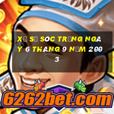 xổ số sóc trăng ngày 6 tháng 9 năm 2003