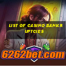 list of casino bankruptcies