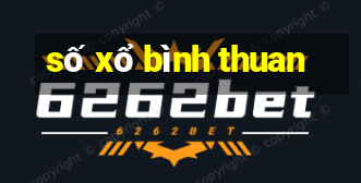 số xổ bình thuan