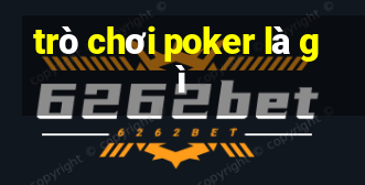 trò chơi poker là gì