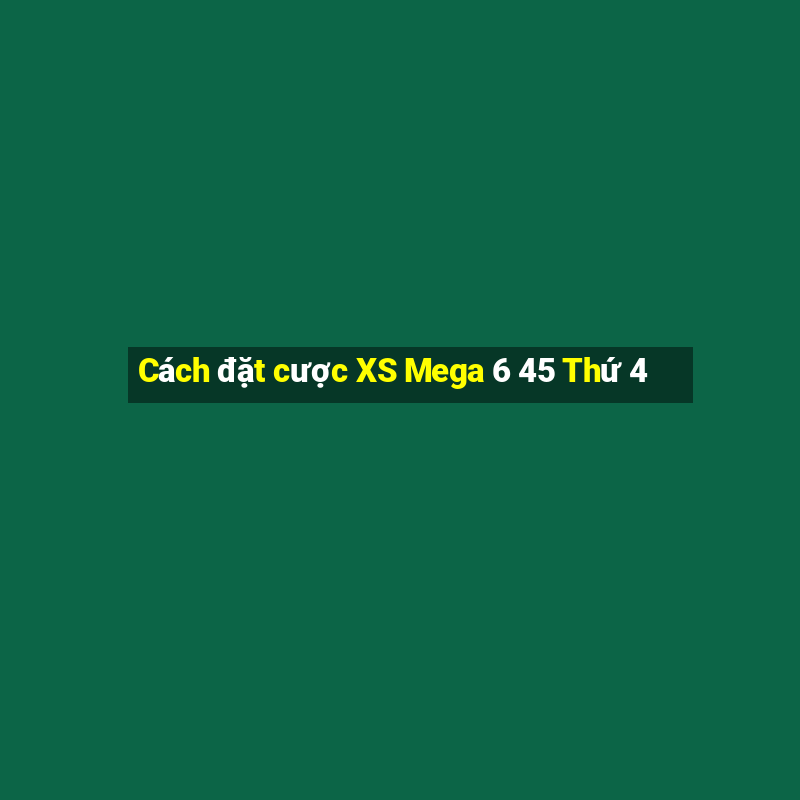 Cách đặt cược XS Mega 6 45 Thứ 4