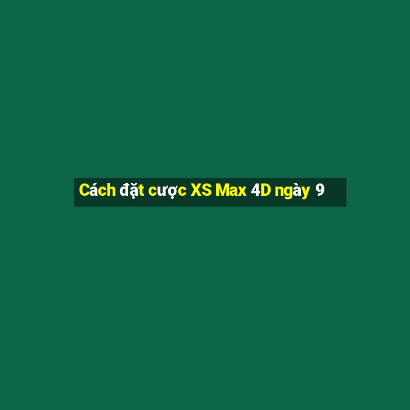 Cách đặt cược XS Max 4D ngày 9